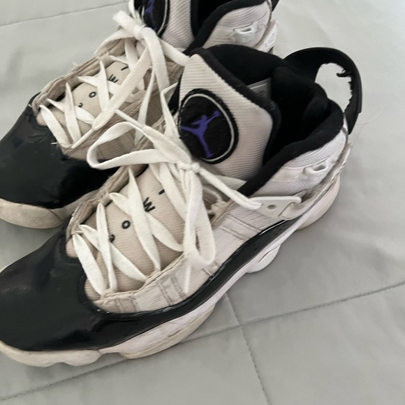 Jordan Black and White Sneakers with Purple Accent - Picture 1 of 8
